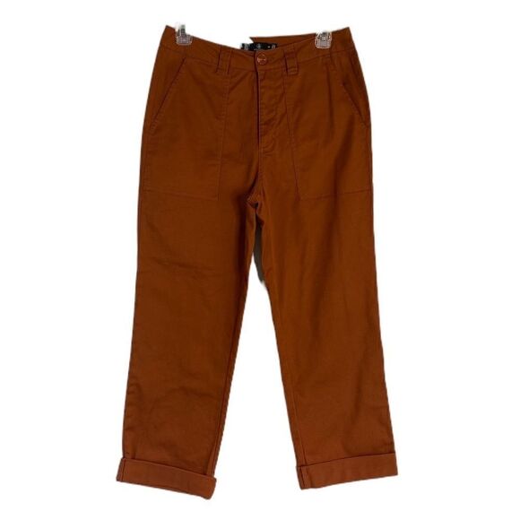 VOLCOM TRUE TO THIS MEN Size 26 Burnt Orange Stretch Casual Pants Chino Cuffed - Picture 8 of 10